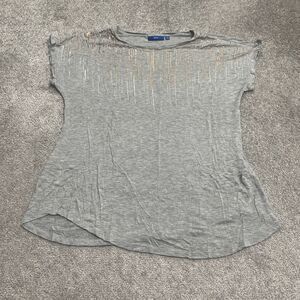 Apt. 9 T-Shirt Womens Large Gray Round Neck Short Sleeve Stretch Casual Tee Top